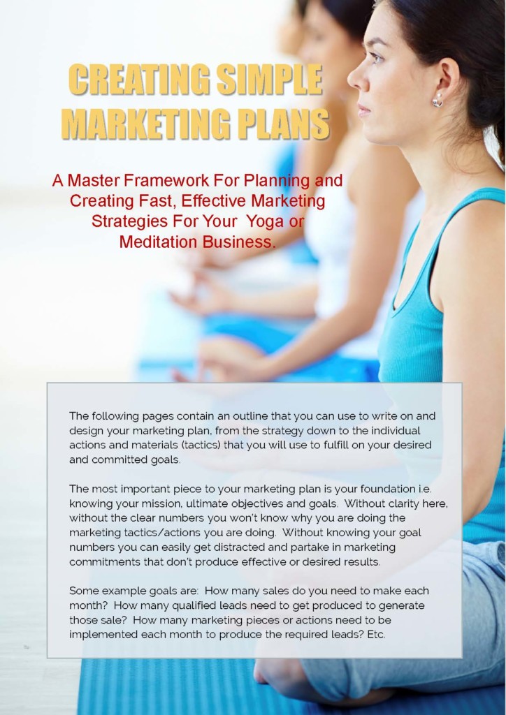 1 Page Marketing Plan Yoga